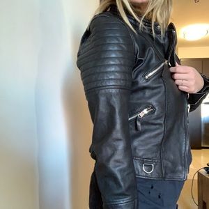 Zara 100% real leather jacket L